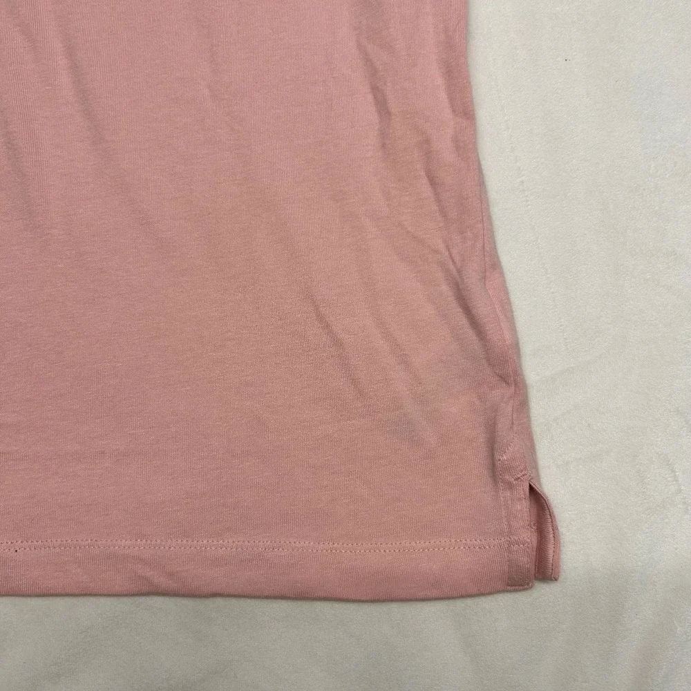 NWT True Religion Polo Shirt Mens Small Pink Logo Trim Relaxed Fit Cotton Tee